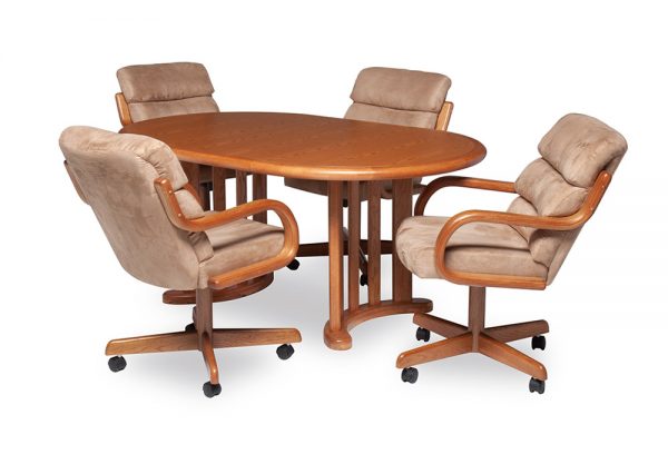 triple round dining set with 4 chairs