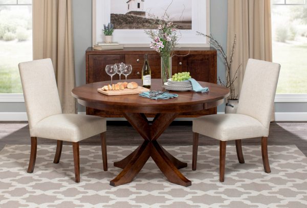 Boston round solid wood extension dining table