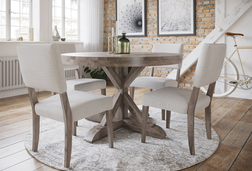 Finn round wood dining table