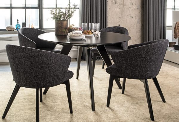 Lucas round dining table and chair