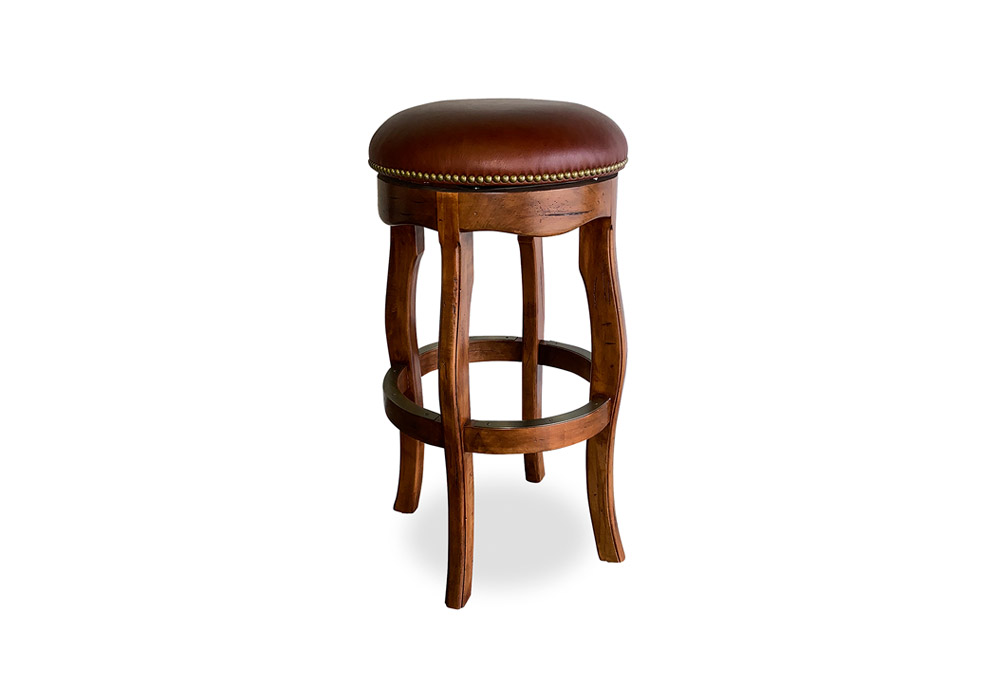 Charles Bar Stool Backless Leather, Counter Height Leather Bar Stools