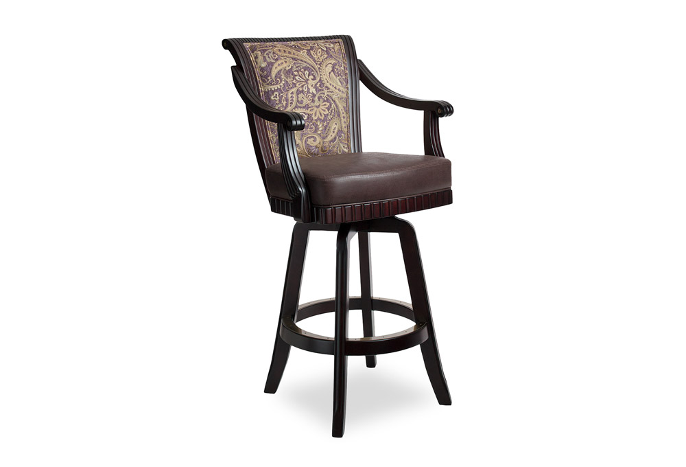 Swivel Leather Seat, Tan Leather Bar Stools With Backs And Arms