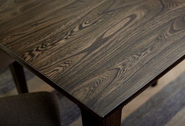 dark finish solid wood dining table