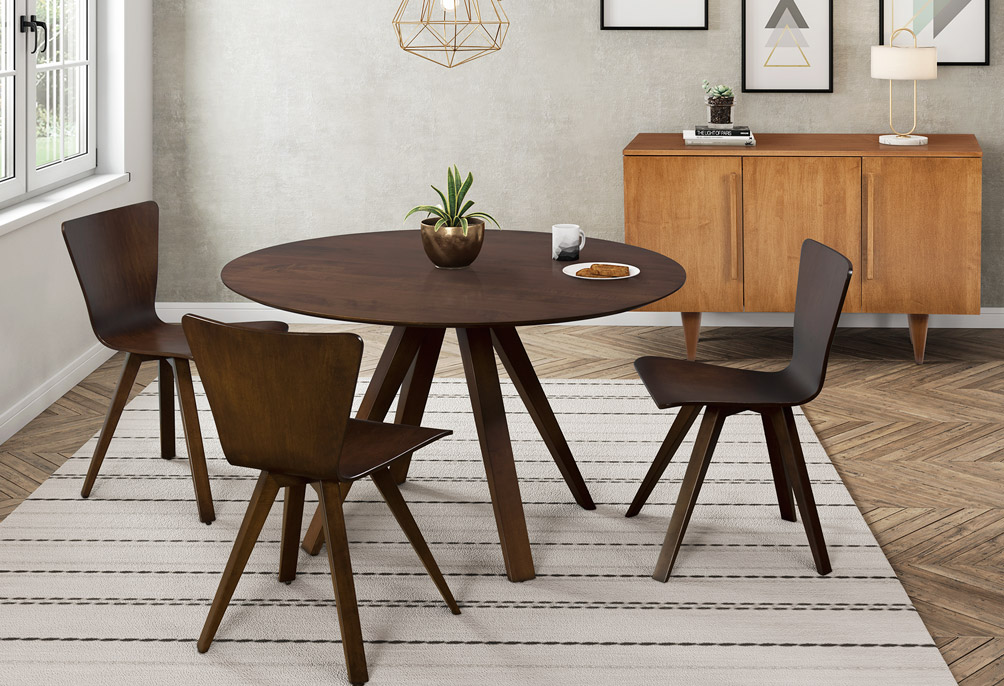 Miguel round wood dining table